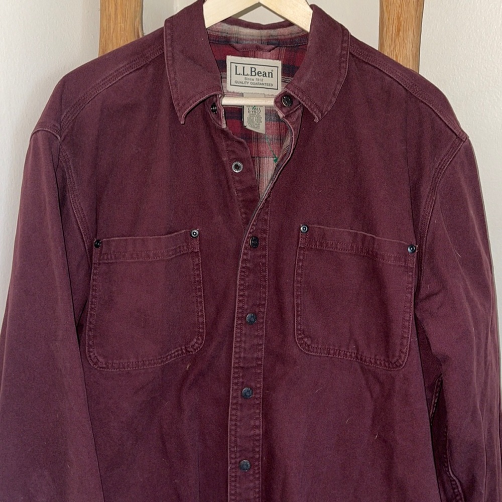 Vintage LL Bean Heavy Weight Shirt Chore Jacket Flannel Lined